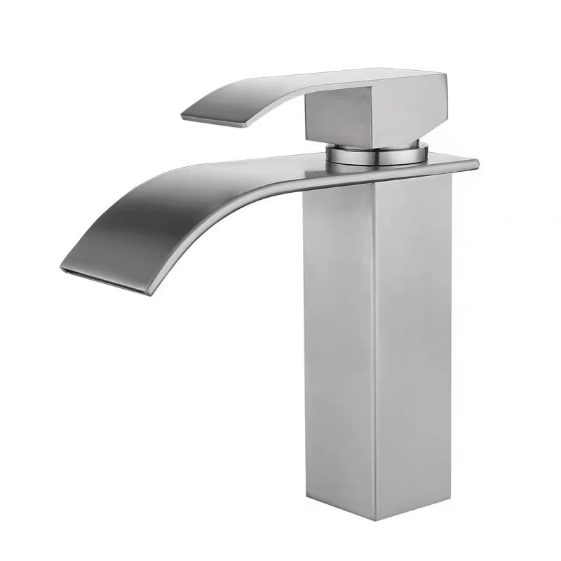 Igwe mmiri mmiri Square Brushed-Style Washbasin Faucet