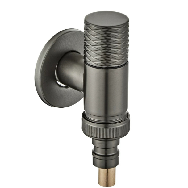 Gun Grey Knurled Handle Water Stop Angle Valve
