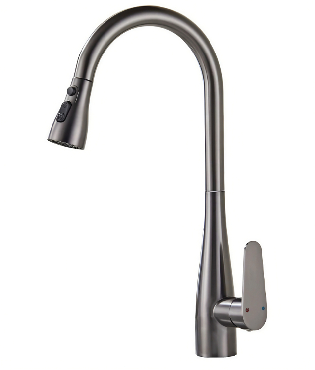 Gunmetal Grey High-Arc Gooseneck na-ekpo ọkụ na ebe a na-esi esi esi esi esi nri Gunmetal Grey High-Arc Gooseneck na-ekpo ọkụ na ebe a na-esi esi esi esi esi nri