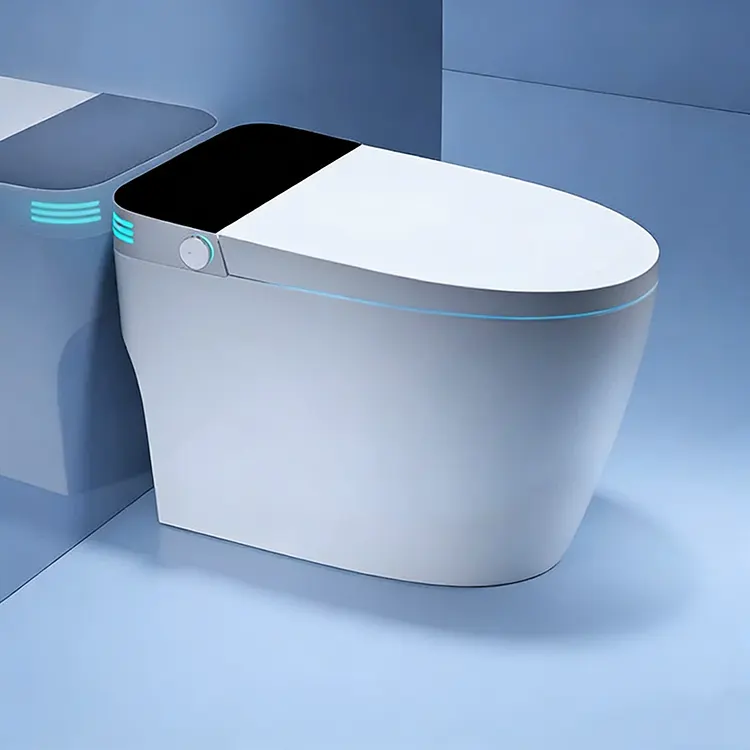 Ihe Ngosipụta Dijitalụ LED Akpaaka Mkpuchi Mpịachi-Top Foam Shield Siphon Smart Toilet