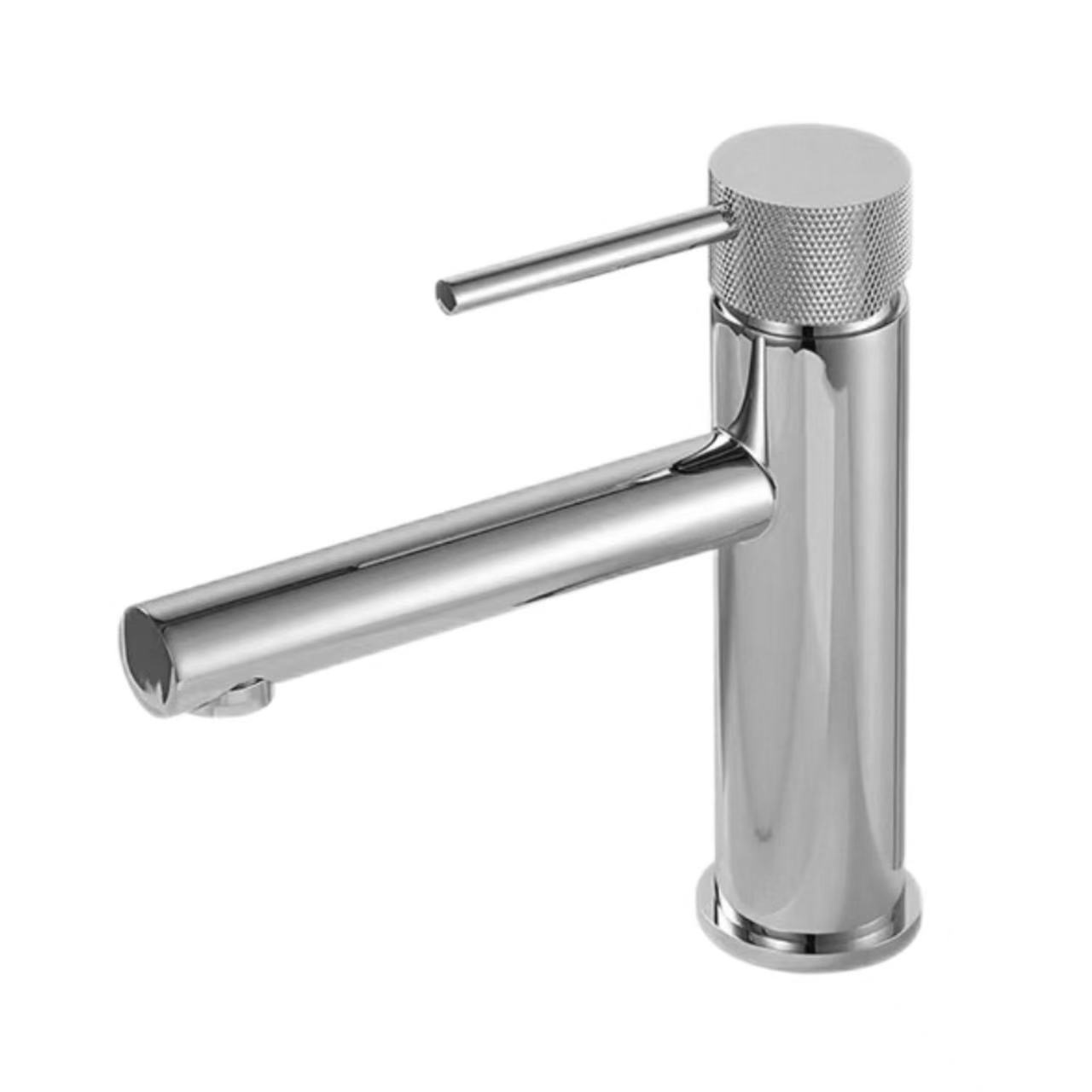 Faucet Otu oghere dị Silver Ribbed