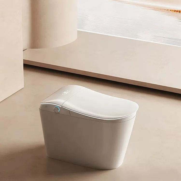 Ụlọ mposi Smart nwere ihe nzacha mmiri arụnyere na mgbaka ụkwụ na-arụ ọrụ