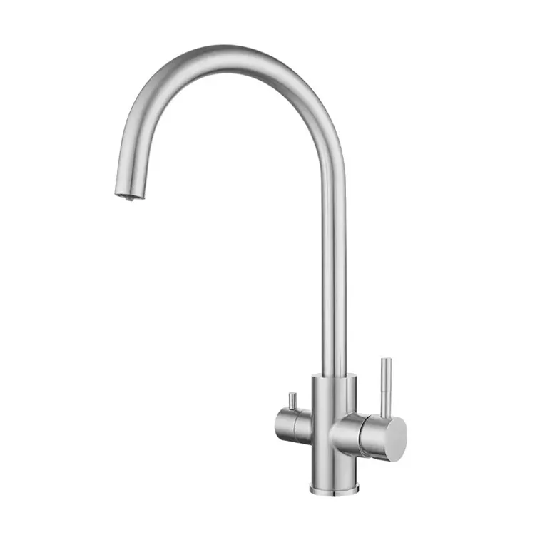 Swan Neck 3-in-1 Kitchen Hot and Cold Faucet Swan Neck 3-in-1 Kitchen Hot and Cold Faucet